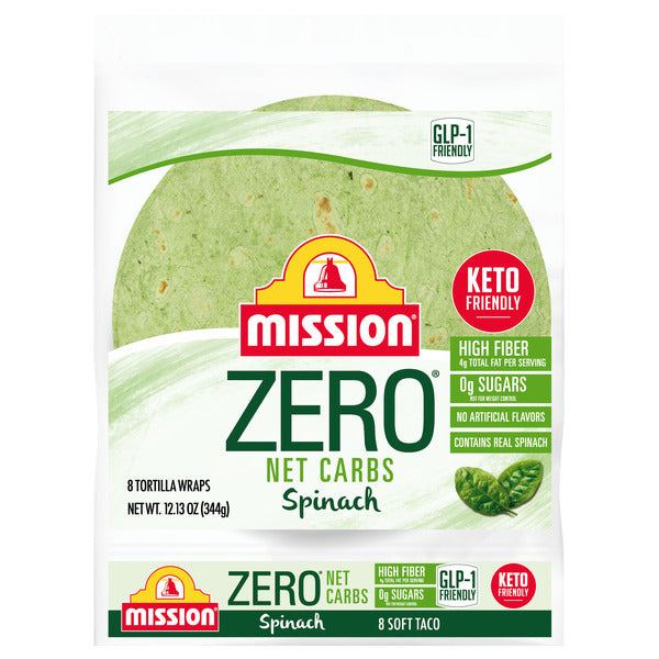 Mission Zero Net Carbs Spinach Flour Tortillas - 8 Count