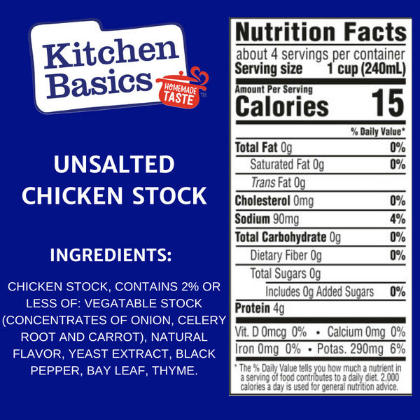 Bouillon de poulet non salé Kitchen Basics