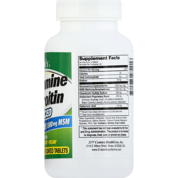 21st Century Advanced Glucosamine Chondroitin with MSM Tablets