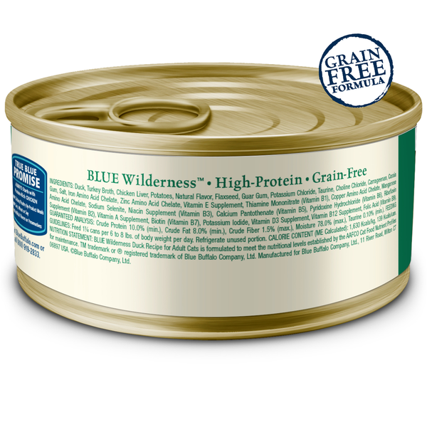 Nourriture humide pour chat Blue Buffalo Wilderness à haute teneur en protéines, sans céréales, au c
