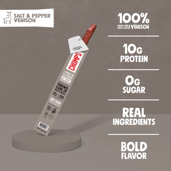 Chomps Grass-Fed Salt & Pepper Venison Sticks