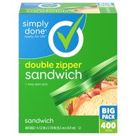 Simply Done Double Zipper Sandwich Bags