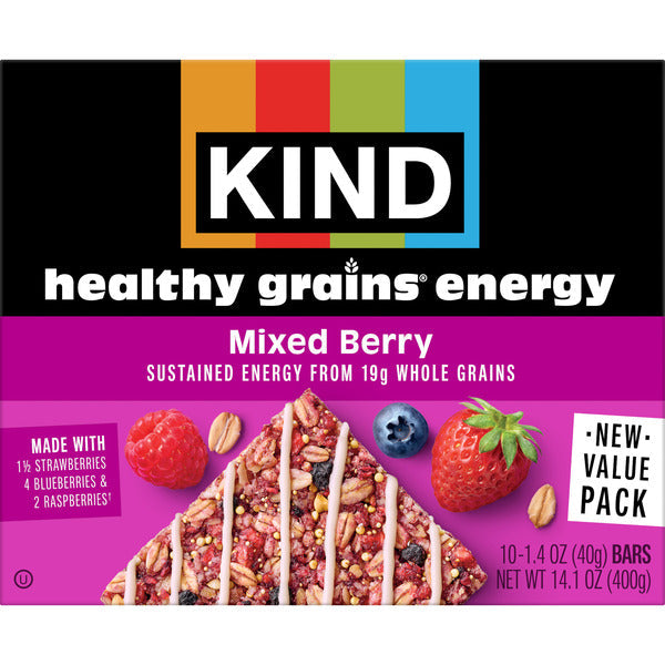KIND Barras de Energía Mixtas de Bayas Sin Gluten - Paquete de Valor de 10 Contenidos