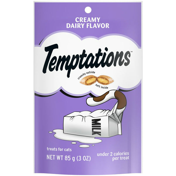 TEMPTATIONS Clásicos Galletas Crujientes y Suaves para Gatos - Sabor a Lácteo Cremoso