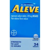 Comprimés d'Aleve pour soulager la douleur et réduire la fièvre, 220 mg
