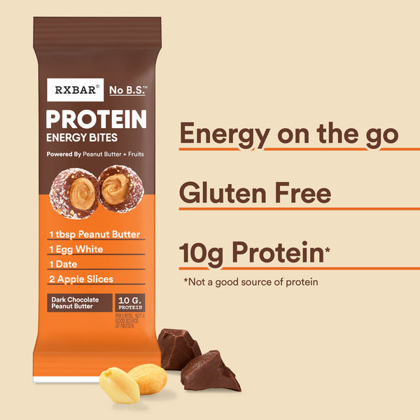 RXBAR Bouchées Énergétiques Protéinées - Chocolat Noir Beurre de Cacahuète, 10 Comptes
