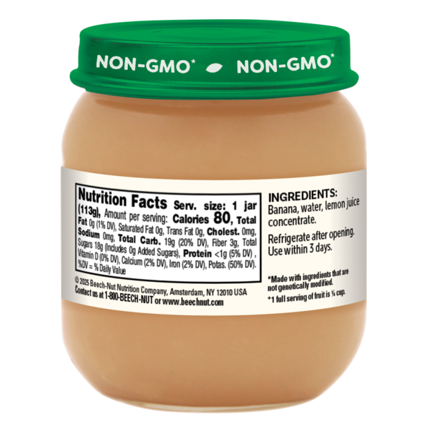 Alimentation pour bébé Beech-Nut Étape 2, Banane, Pot de 4 oz