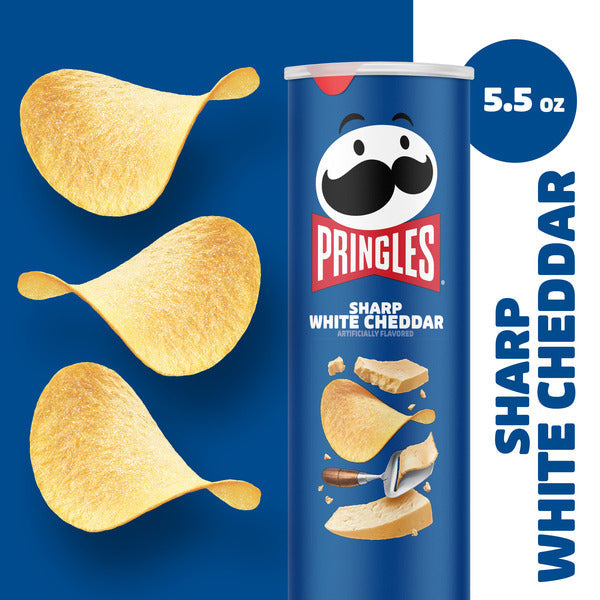 Pringles Cheddar Blanc Aigü de Pommes de Terre, 5,5 oz
