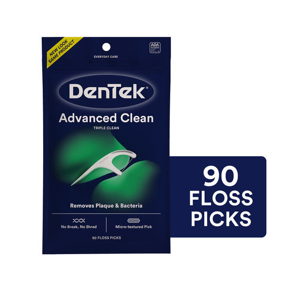 DenTek Palillos de Hilo Dental Triple Limpieza con Explosión de Enjuague Bucal