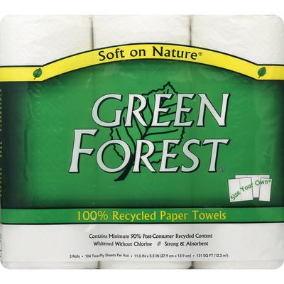 Essuie-tout Green Forest - 100 % recyclé, deux épaisseurs, taille personnalisée