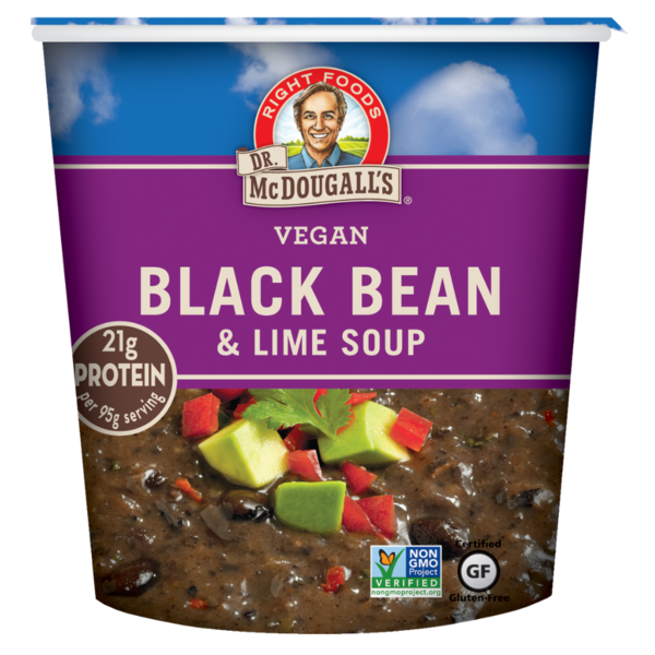 Soupe en tasse de haricots noirs et de citron vert de Dr. McDougall