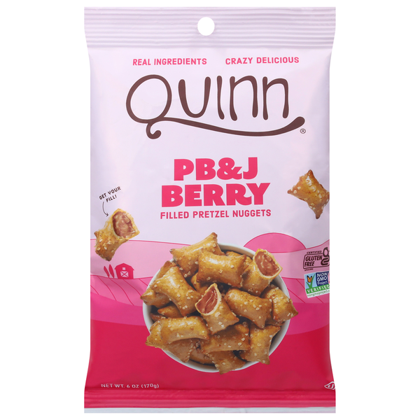 Quinn Snacks Nuggets de Bretzel Fourrés PB&J aux Baies