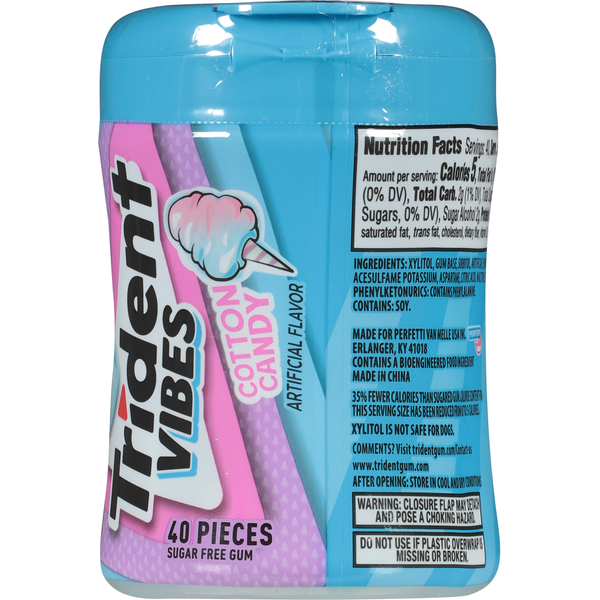 Trident Vibes Chewing Gum sans sucre saveur barbe à papa