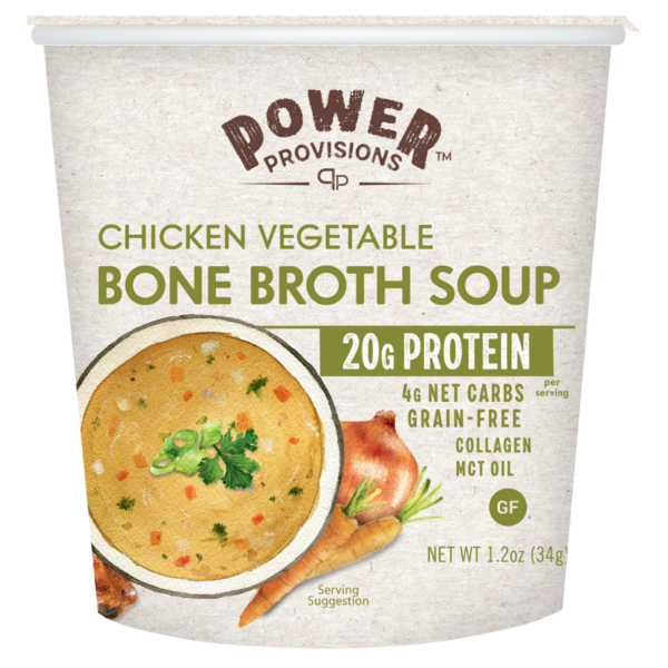 Power Provisions Chicken Vegetable Bone Broth Soup Cup