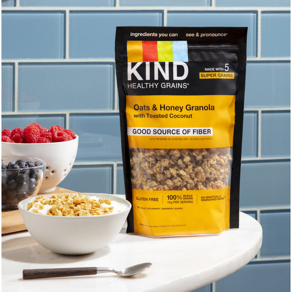KIND Clústeres de Granos Saludables Avena y Miel con Coco Tostado