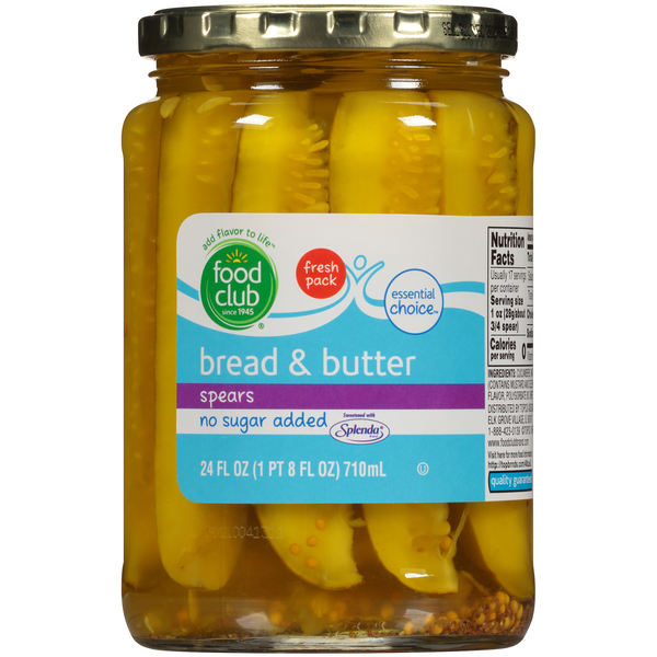 Food Club Cornichons au Pain et Beurre sans Sucre Ajouté