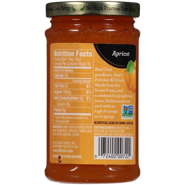 Polaner Gluten Free Apricot Spreadable Fruit
