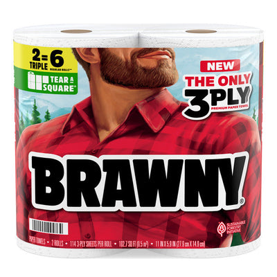 Essuie-tout Brawny Tear-A-Square, 2 rouleaux triples