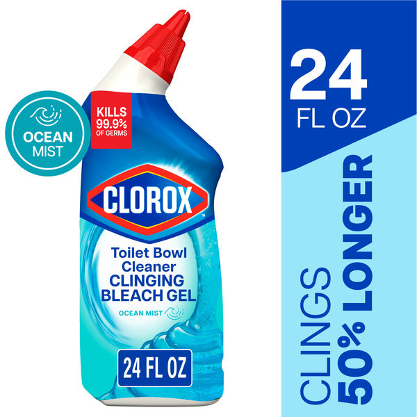 Limpiador de Inodoros Clorox, Gel de Blanqueador Adherente, Brisa Oceánica