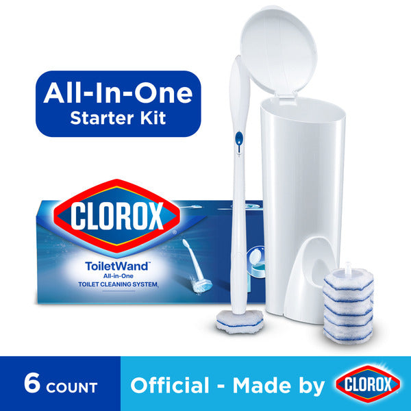 Système de nettoyage jetable Clorox ToiletWand® avec caddy de rangement