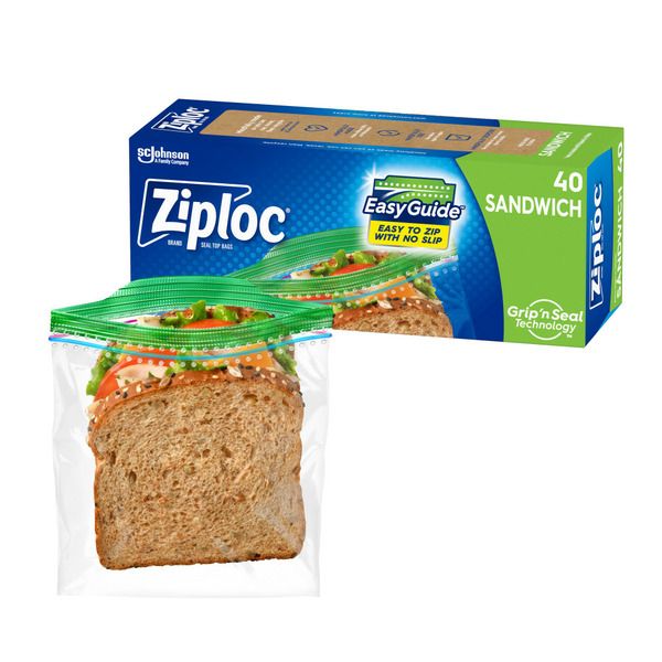 Sacs à sandwich Ziploc avec fermeture EasyGuide™ - 24x40