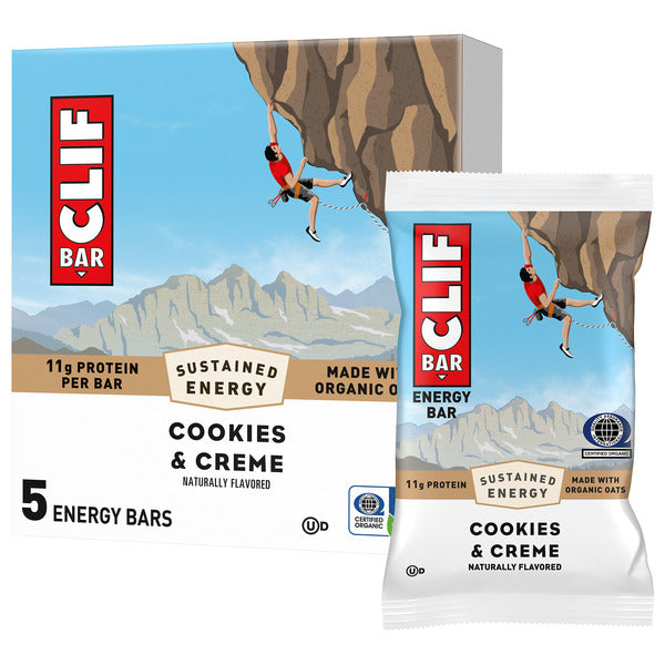 CLIF BAR Barras de Proteína Energéticas, Galletas y Crema, No OGM