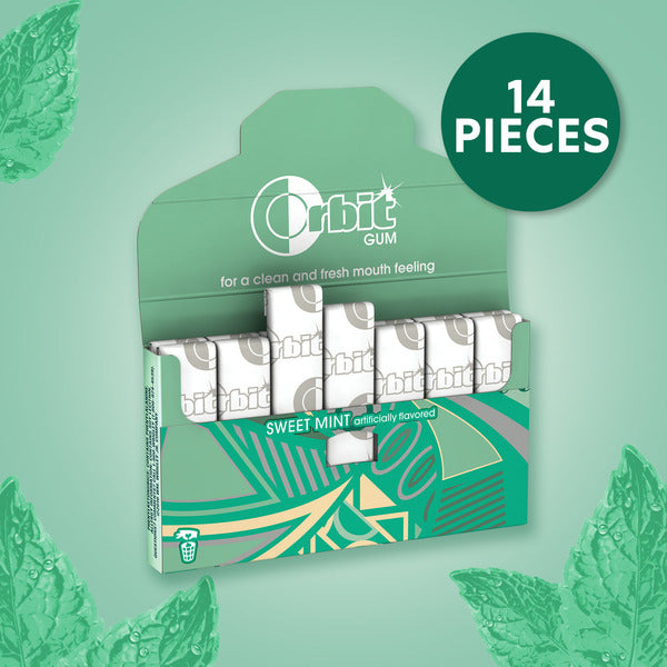 Gomme à mâcher Orbit Sweet Mint sans sucre - Pack individuel