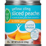 Duraznos Food Club en 100% Jugo, Amarillo Cling, Rodajas