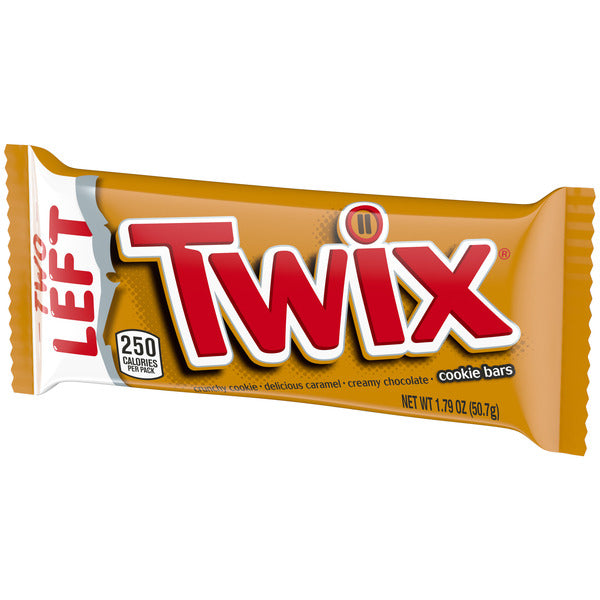 Barres de chocolat au lait TWIX avec caramel et biscuit - Taille standard