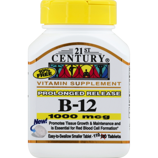 21ST Century Vitamin B-12 Prolonged Release Tablets, 1000 mcg