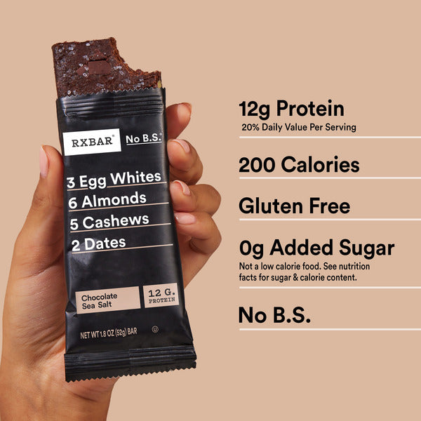 RXBAR Barras de Proteína de Chocolate con Sal Marina - Paquete de 5