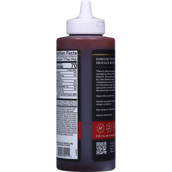 Sauce BBQ Reserve du Fondateur de Kinder