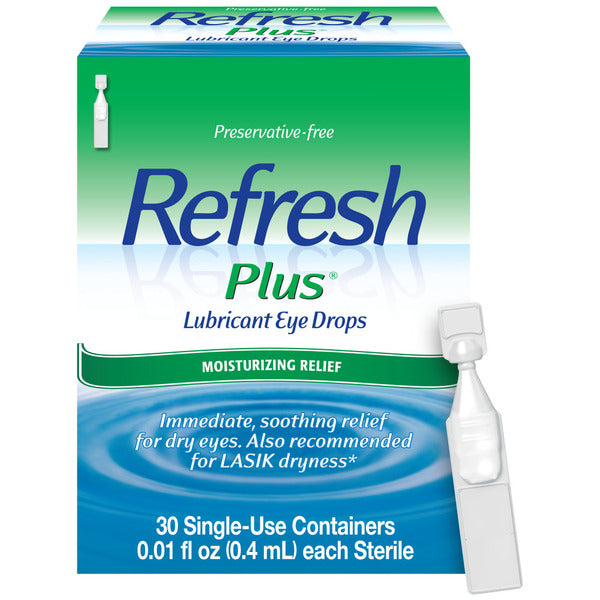 Gouttes oculaires lubrifiantes sans conservateurs Refresh Plus