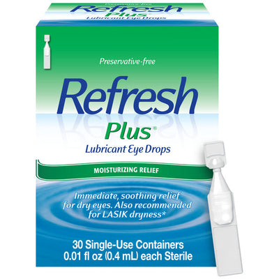 Gotas para los ojos lubricantes sin conservantes Refresh Plus