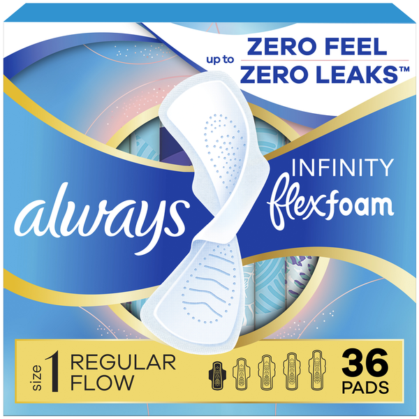Always Infinity Pads, Taille 1 Régulière
