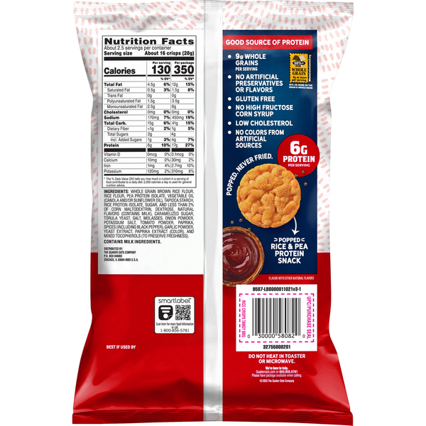Quaker Protein Rice Crisps - Tangy Barbecue Flavor