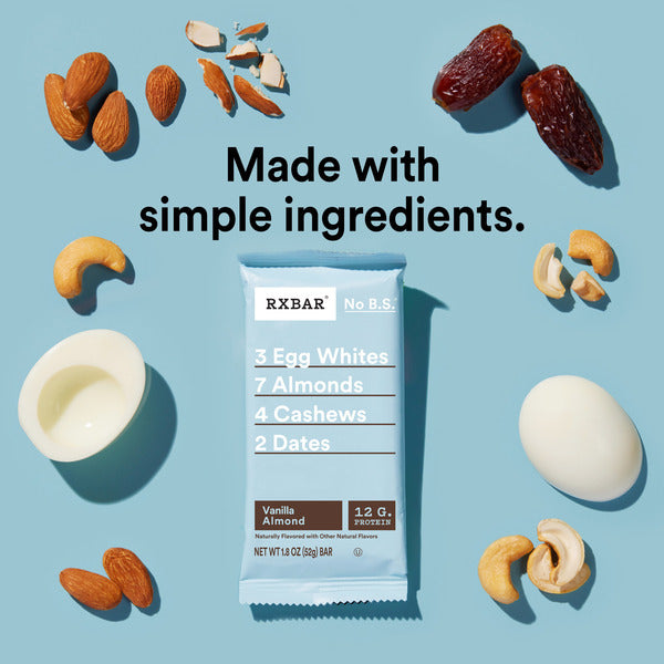 RXBAR Vanilla Almond Protein Bars - 12 Count