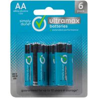 Batteries AA Ultra Alcalines Simply Done 1,5V