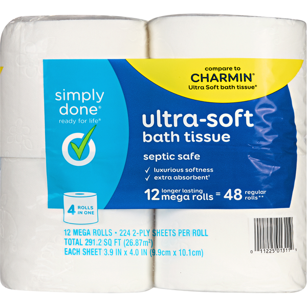 Papier toilette méga rouleaux ultra-doux 2 plis Simply Done