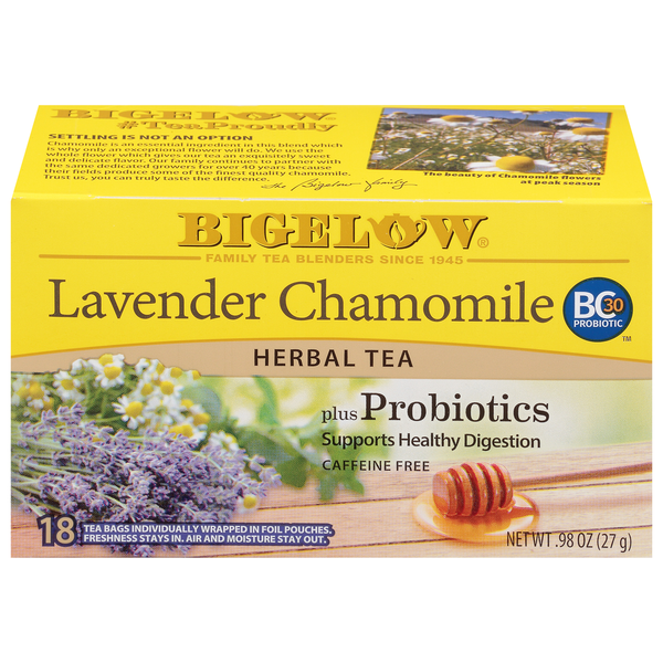 Bigelow Lavender Chamomile Herbal Tea with Probiotics