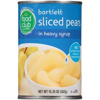 Food Club Bartlett Sliced Pears in Heavy Syrup