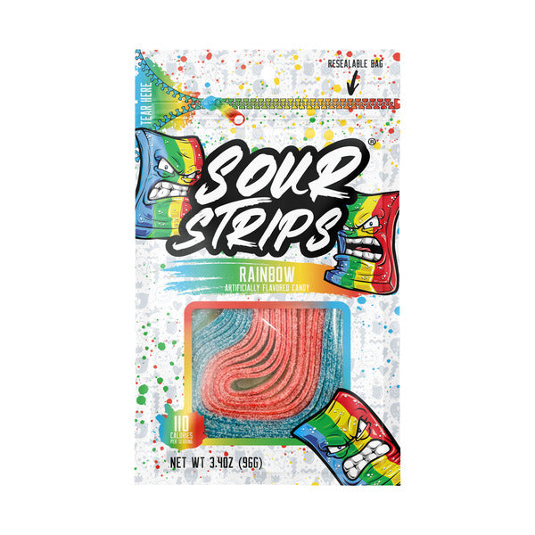 SOUR STRIPS Bonbons Chewy Saveur Arc-en-Ciel - 3.4 oz