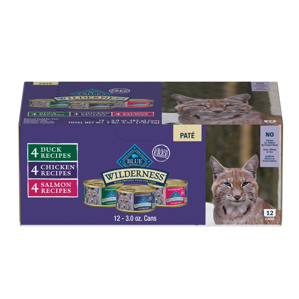 Blue Buffalo Wilderness High Protein Pate Wet Cat Food Variety Pack