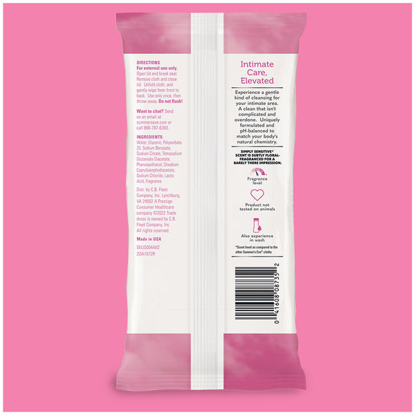 Toallitas Limpiadoras Femininas Simply Sensitive de Summer's Eve