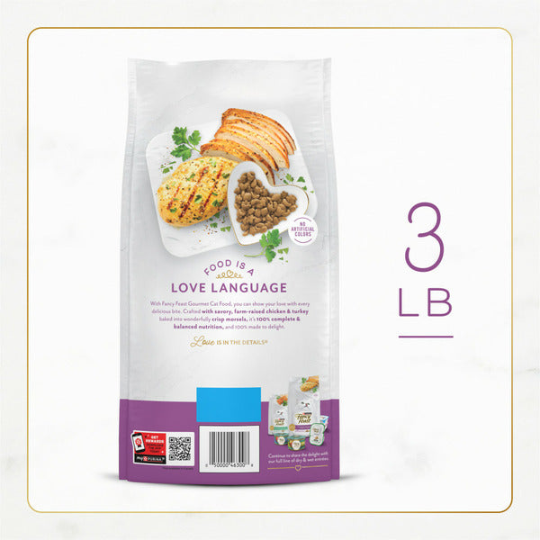 Purina Fancy Feast Croquettes pour Chats avec Poulet et Dinde Savoureux