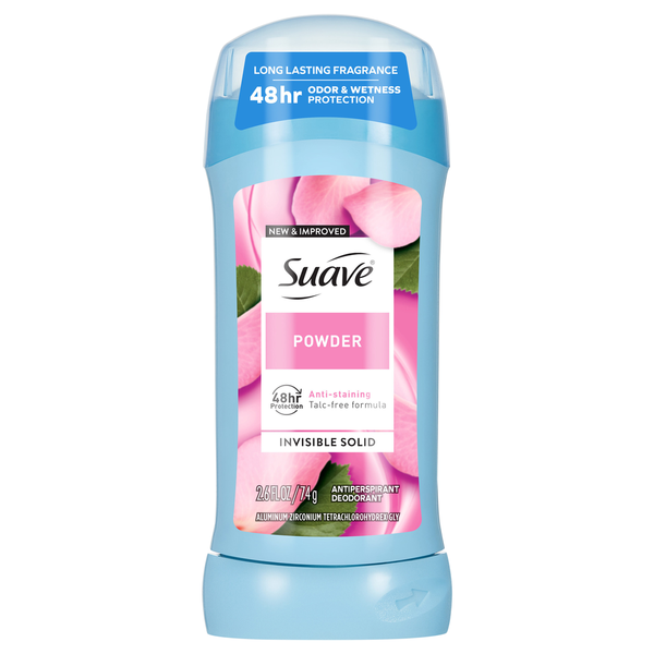Déodorant antitranspirant en poudre solide invisible Suave