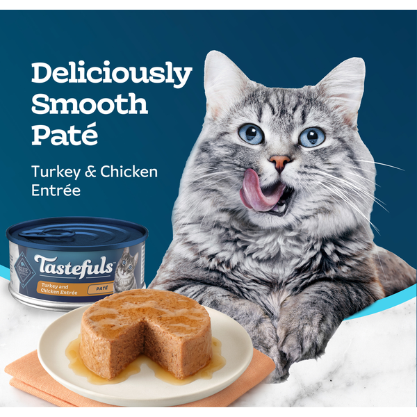 Blue Buffalo Tastefuls Nourriture Humide Naturelle en Pâté pour Chats - Dinde & Poulet