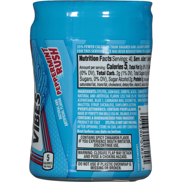 Gomme à mâcher Trident sans sucre goût menthe poivrée