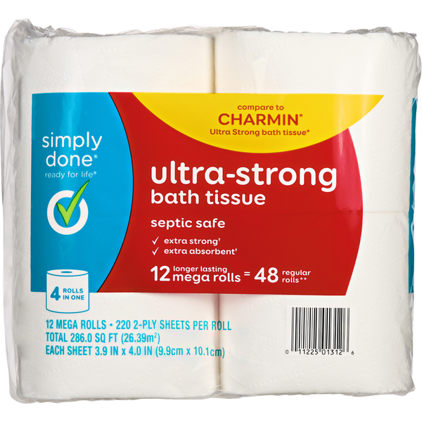 Simply Done Ultra-Strong 2-Ply Mega Rolls Bath Tissue