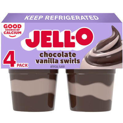 Jell-O Original Chocolate Vanilla Swirls Pudding Cup Snacks